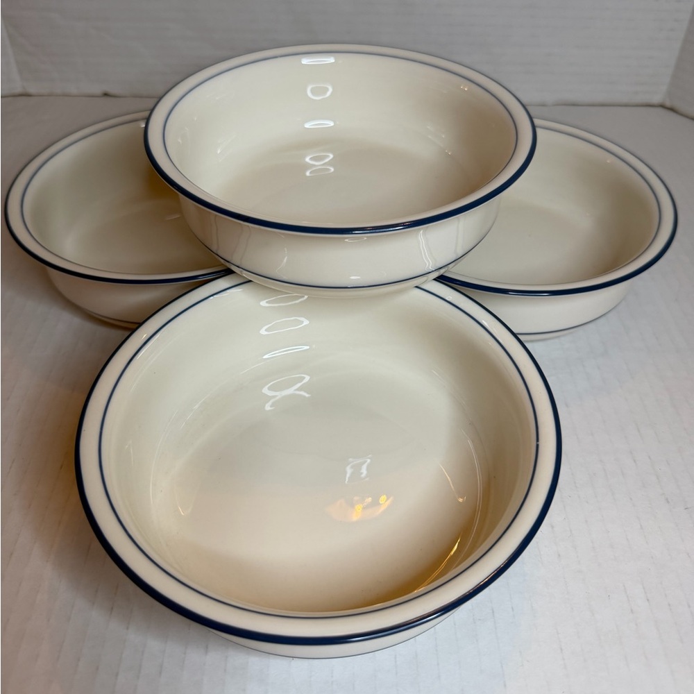 Lenox Chinastone Soup Cereal Bowl "For the Blue" Pattern USA - Set of 4